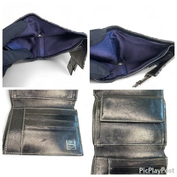 Fendi Zucca Compact Navy Wallet - FF Logo - Picture 9 of 15
